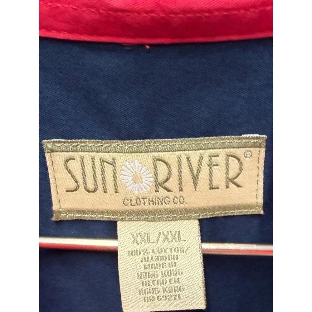 Sun River Mens Texas Flag Button Down Shirt XXL Long Sleeve Cotton Lone Star NWT